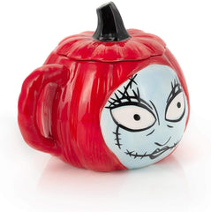 Nightmare Before Christmas Sally Pumpkin-Shaped Sculpted 26 Oz Ceramic Mug With Lid & Handle