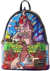 LOUNGEFLY Disney Princess Castle Series Belle Womens Double Strap Shoulder Bag Purse