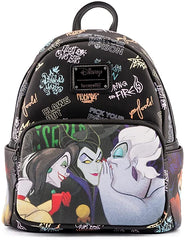 LOUNGEFLY Disney Villains Club Womens Double Strap Shoulder Bag Purse