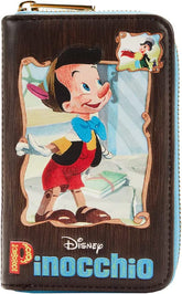 LOUNGEFLY Disney Pinocchio Book Zip Around Wallet