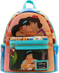 LOUNGEFLY Disney Aladdin Jasmine Princess Scenes Double Strap Shoulder Bag
