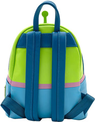 LOUNGEFLY Disney Toy Story Alien Pizza Planet Box Faux Leather Mini Backpack