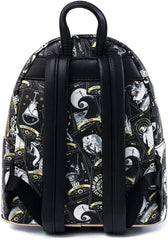 LOUNGEFLY Disney Nightmare Before Christmas Tarot Card AOP Womens Double Strap Shoulder Bag Purse
