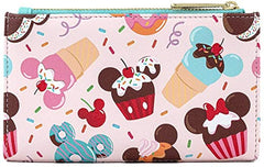 LOUNGEFLY Mickey and Minnie Mouse Sweets Flap Wallet