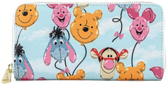 LOUNGEFLY Disney Winnie The Pooh Balloon Friends Zip Around Faux Leather Wallet