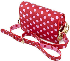 Loungefly Disney Minnie Mouse Pink Polka Dot Bow Strap Crossbody Bag