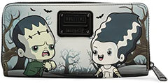 LOUNGEFLY Universal Monsters Chibi Line Ziparound Wallet