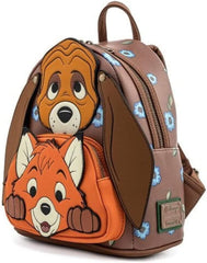 LOUNGEFLY Disney Fox and Hound Todd and Cooper Cosplay Womens Double Strap Shoulder Bag Purse