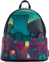 LOUNGEFLY Disney Brave Princess Castle Series Womens Double Strap Shoulder Bag Purse
