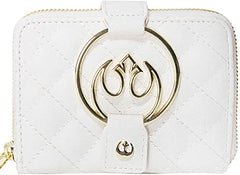 Loungefly Star Wars White Gold Rebel Hardware Zip Around Wallet