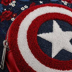 Loungefly Capt America 80th Anniversary Sheild Blue-Red Mini Backpack