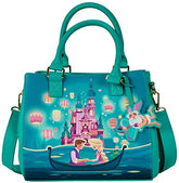 LOUNGEFLY Tangled Rapunzel Castle Glow in the Dark Crossbody Bag
