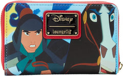 LOUNGEFLY Disney Mulan Princess Scene Zip Around Wallet