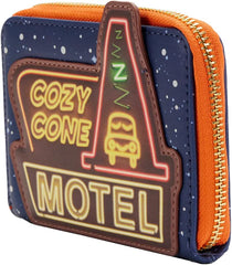 LOUNGEFLY Disney Pixar Moments Cozy Cone Zip Around Wallet Cars One Size