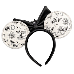 Loungefly Disney Minnie Mouse Steamboat Willie Bow Rope Ears Headband