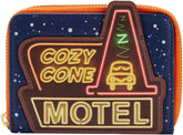 LOUNGEFLY Disney Pixar Moments Cozy Cone Zip Around Wallet Cars One Size