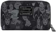 LOUNGEFLY Disney Villains Debossed All Over Print Zip Around Wallet