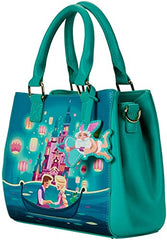 LOUNGEFLY Tangled Rapunzel Castle Glow in the Dark Crossbody Bag