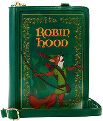 LOUNGEFLY Disney Robin Hood Book Convertible Crossbody
