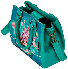 LOUNGEFLY Tangled Rapunzel Castle Glow in the Dark Crossbody Bag