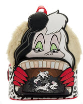 LOUNGEFLY Disney Villains Scene 101 Dalmatians Cruella Womens Double Strap Shoulder Bag Purse