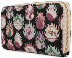 Loungefly Disney Villains Pastel Flames All Over Zip Around Wallet