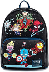 LOUNGEFLY Marvel Sy Chibi Group Double Strap Shoulder Bag