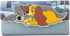 LOUNGEFLY Disney Lady and the Tramp Wet Cement Flap Wallet