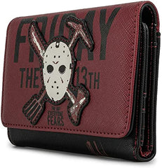 LOUNGEFLY Friday The 13th Jason Mask Trifold Wallet