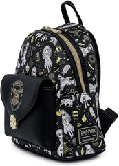 LOUNGEFLY Harry Potter Magical Elements All Over Print Womens Double Strap Shoulder Bag Purse