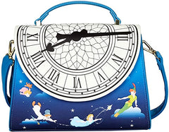LOUNGEFLY DISNEY PETER PAN GLOW CLOCK CROSS BODY BAG