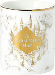 Harry Potter Marauder's Map Porcelain 16-Piece Set - Includes 4 Dinner & 4 Salad Plates, 4 Bowls And 4 Mugs - Quality White Dishware With Elegant Golden Design - Makes Muggle & Wizard Meals Magical