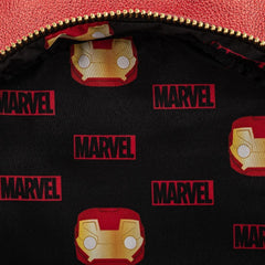 LOUNGEFLY Marvel Iron Man Light Up Mini Backpack Metallic Leather