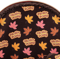 LOUNGEFLY HELLO KITTY - PUMPKIN SPICE AOP CONVERTIBLE MINI BACKPACK