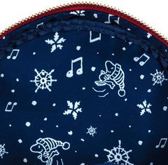 LOUNGEFLY Peanuts Snoopy Holiday AOP Adult Womens Double Strap Shoulder Bag Purse