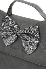 Loungefly Minnie Mouse Sequin Bow , Grey, 11.5" x 8.5" x Crossbody Bag