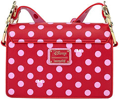 Loungefly Disney Minnie Mouse Pink Polka Dot Bow Strap Crossbody Bag