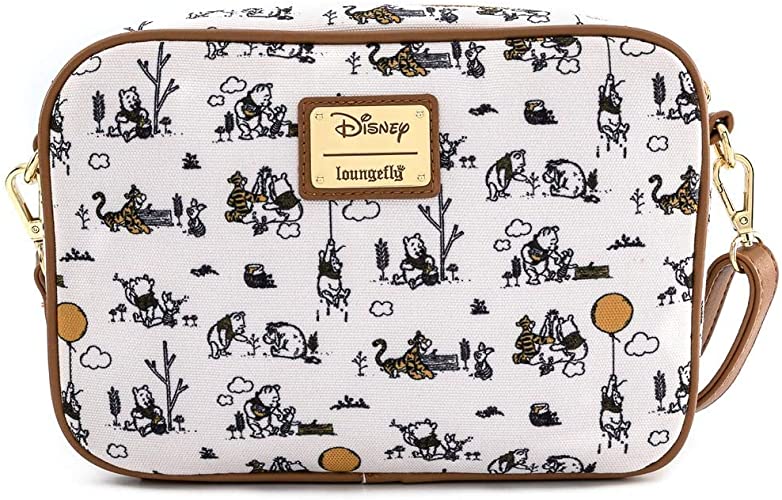 LOUNGEFLY Disney Winnie The Pooh Line Drawing Crossbody Bag Purse