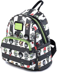 LOUNGEFLY Beetlejuice Chibi All Over Print Womens Double Strap Shoulder Bag Purse