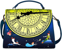 LOUNGEFLY DISNEY PETER PAN GLOW CLOCK CROSS BODY BAG