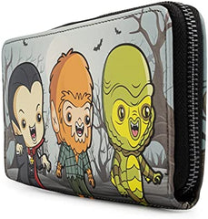 LOUNGEFLY Universal Monsters Chibi Line Ziparound Wallet