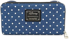 LOUNGEFLY x Minnie Mouse Denim Polka Dot Zip-Around Wallet