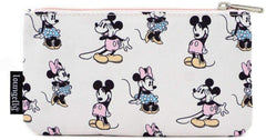Loungefly Disney Mickey and Minnie Mouse All Over Print Cosmetic Pouch