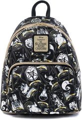 LOUNGEFLY Disney Nightmare Before Christmas Tarot Card AOP Womens Double Strap Shoulder Bag Purse
