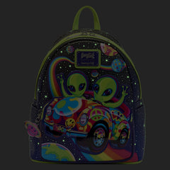 LOUNGEFLY Lisa Frank Cosmic Alien Ride Glow Mini Backpack