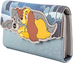 LOUNGEFLY Disney Lady and the Tramp Wet Cement Flap Wallet