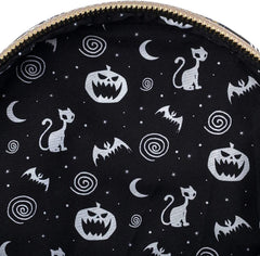 LOUNGEFLY Disney Nightmare Before Christmas Tarot Card AOP Womens Double Strap Shoulder Bag Purse