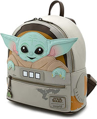 LOUNGEFLY Star Wars Baby Yoda The Mandalorian Double Strap Shoulder Bag Purse