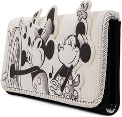 LOUNGEFLY Disney Steamboat Willie Music Cruise Flap Wallet