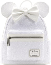 LOUNGEFLY Disney Minnie Mouse Sequin Wedding Womens Double Strap Shoulder Bag Purse